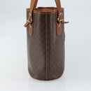CELINE Macadam Canvas Tote Bag PVC Leather Brown Gold Auth SW2035-4