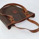 CELINE Macadam Canvas Tote Bag PVC Leather Brown Gold Auth SW2035-6