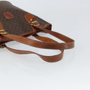 CELINE Macadam Canvas Tote Bag PVC Leather Brown Gold Auth SW2035-7