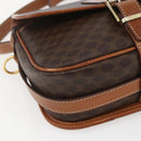 CELINE Macadam Canvas Shoulder Bag PVC Leather Brown Gold Auth SW2036-14