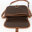CELINE Macadam Canvas Shoulder Bag PVC Leather Brown Gold Auth SW2036-18