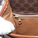 CELINE Macadam Canvas Shoulder Bag PVC Leather Brown Gold Auth SW2036-19