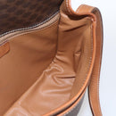 CELINE Macadam Canvas Shoulder Bag PVC Leather Brown Gold Auth SW2036-21