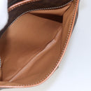 CELINE Macadam Canvas Shoulder Bag PVC Leather Brown Gold Auth SW2036-23