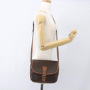 CELINE Macadam Canvas Shoulder Bag PVC Leather Brown Gold Auth SW2036-25