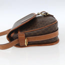 CELINE Macadam Canvas Shoulder Bag PVC Leather Brown Gold Auth SW2036-3