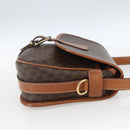 CELINE Macadam Canvas Shoulder Bag PVC Leather Brown Gold Auth SW2036-4