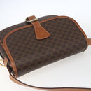 CELINE Macadam Canvas Shoulder Bag PVC Leather Brown Gold Auth SW2036-6
