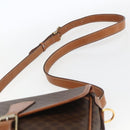 CELINE Macadam Canvas Shoulder Bag PVC Leather Brown Gold Auth SW2036-8