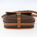 CELINE Macadam Canvas Shoulder Bag PVC Leather Brown Gold Auth SW2036-5