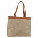 CELINE Macadam Canvas Tote Bag PVC Beige Gold Auth SW2038-1