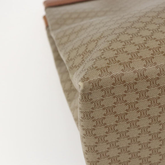 CELINE Macadam Canvas Tote Bag PVC Beige Gold Auth SW2038