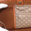 CELINE Macadam Canvas Tote Bag PVC Beige Gold Auth SW2038-19