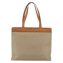 CELINE Macadam Canvas Tote Bag PVC Beige Gold Auth SW2038-2