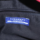 BURBERRY Nova Check Blue Label Shoulder Bag Nylon Red Silver Auth SW2039-16