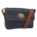 Burberrys Shoulder Bag PVC Navy Gold Auth SW2040-1