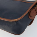 Burberrys Shoulder Bag PVC Navy Gold Auth SW2040-16
