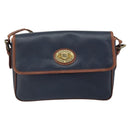 Burberrys Shoulder Bag PVC Navy Gold Auth SW2040-13