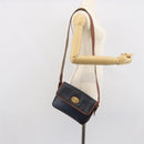 Burberrys Shoulder Bag PVC Navy Gold Auth SW2040-22