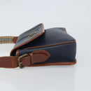 Burberrys Shoulder Bag PVC Navy Gold Auth SW2040-4