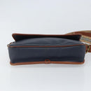 Burberrys Shoulder Bag PVC Navy Gold Auth SW2040-5