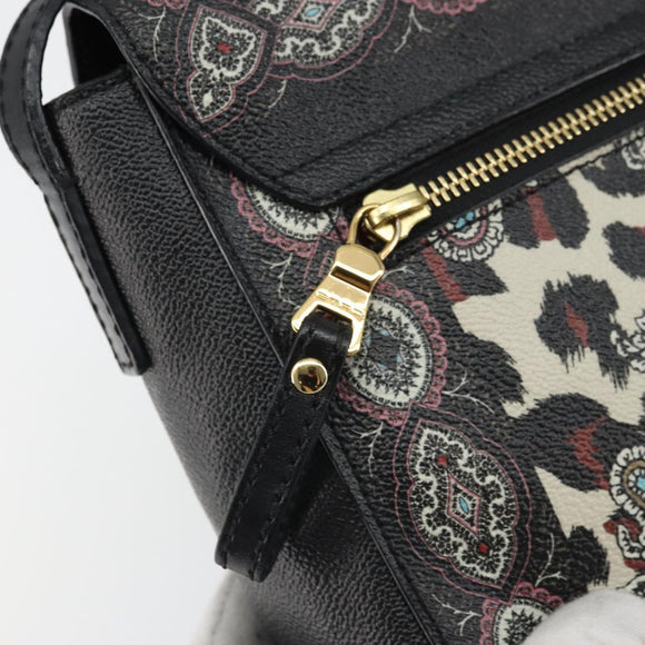 ETRO Paisley Shoulder Bag PVC Black Gold Auth SW2041
