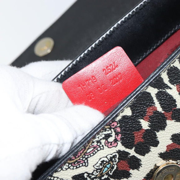 ETRO Paisley Shoulder Bag PVC Black Gold Auth SW2041