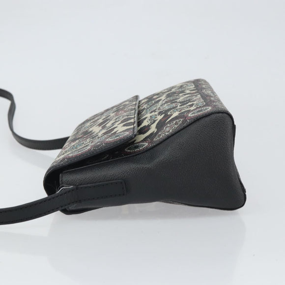 ETRO Paisley Shoulder Bag PVC Black Gold Auth SW2041
