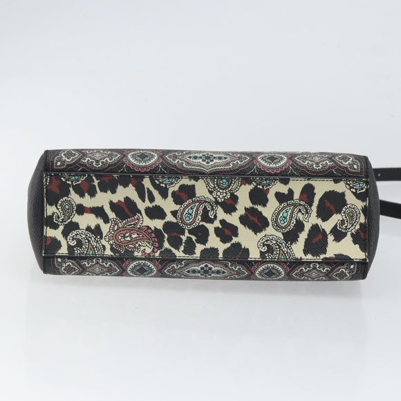 ETRO Paisley Shoulder Bag PVC Black Gold Auth SW2041