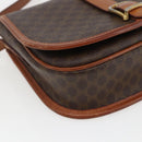 CELINE Macadam Canvas Shoulder Bag PVC Leather Brown Gold Auth SW2043-14