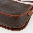 CELINE Macadam Canvas Shoulder Bag PVC Leather Brown Gold Auth SW2043-15