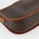 CELINE Macadam Canvas Shoulder Bag PVC Leather Brown Gold Auth SW2043-16