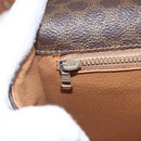 CELINE Macadam Canvas Shoulder Bag PVC Leather Brown Gold Auth SW2043-18