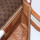 CELINE Macadam Canvas Shoulder Bag PVC Leather Brown Gold Auth SW2043-19