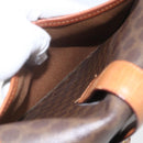 CELINE Macadam Canvas Shoulder Bag PVC Leather Brown Gold Auth SW2043-21