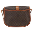 CELINE Macadam Canvas Shoulder Bag PVC Leather Brown Gold Auth SW2043-2