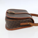 CELINE Macadam Canvas Shoulder Bag PVC Leather Brown Gold Auth SW2043-4