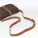 CELINE Macadam Canvas Shoulder Bag PVC Leather Brown Gold Auth SW2043-7