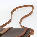 CELINE Macadam Canvas Shoulder Bag PVC Leather Brown Gold Auth SW2043-8