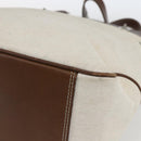 BURBERRY Blue Label Chain Tote Bag Canvas Beige Silver Auth SW2047-15