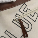 BURBERRY Blue Label Chain Tote Bag Canvas Beige Silver Auth SW2047-17