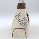 BURBERRY Blue Label Chain Tote Bag Canvas Beige Silver Auth SW2047-4