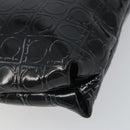 Salvatore Ferragamo Shoulder Bag Patent leather Black Silver Auth SW2048-10