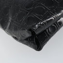 Salvatore Ferragamo Shoulder Bag Patent leather Black Silver Auth SW2048-11