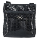 Salvatore Ferragamo Shoulder Bag Patent leather Black Silver Auth SW2048-2