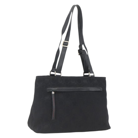 Salvatore Ferragamo Tote Bag Nylon Black Silver Auth SW2049