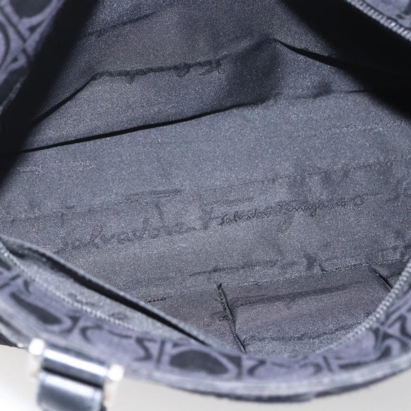 Salvatore Ferragamo Tote Bag Nylon Black Silver Auth SW2049