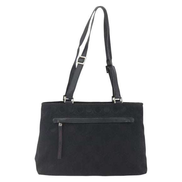 Salvatore Ferragamo Tote Bag Nylon Black Silver Auth SW2049