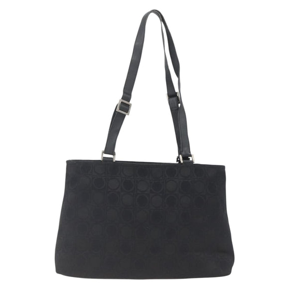 Salvatore Ferragamo Tote Bag Nylon Black Silver Auth SW2049