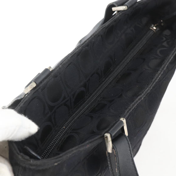 Salvatore Ferragamo Tote Bag Nylon Black Silver Auth SW2049